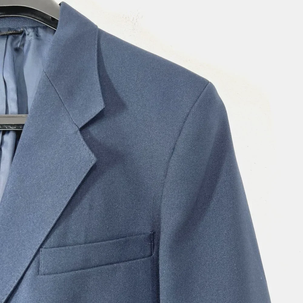 Vtg. Levi's Action Suit STA-PREST‎ Mens 42L Blue Gray Button Sport Coat Jacket